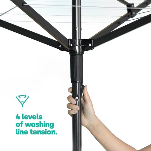 LIVIVO 45m 4-armige Wäschespinne mit Bezug & Erdspieß (schwarz) - Bild 5 von 8