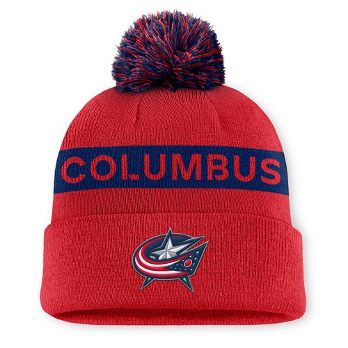 Women's Fanatics Red/Navy Columbus Blue Jackets Authentic Pro Rink Cuffed Knit