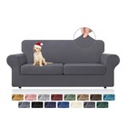 3 Pieces Stretch Couch Covers for 2 Cushion Couch Sofa pet Friendly， Sofa Cov...