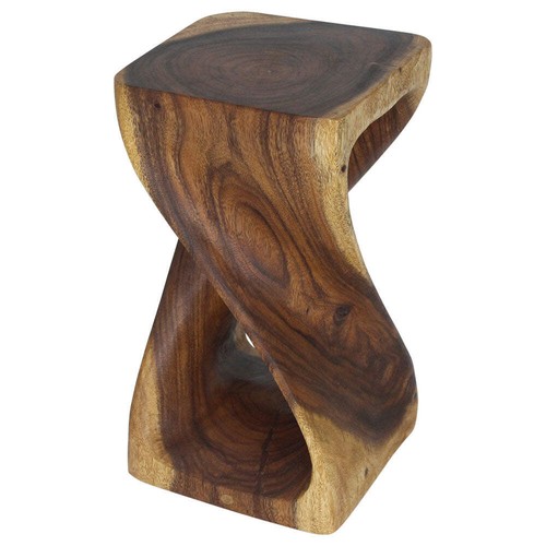 Haussmann Original Wood Twist End Table 10x10x18 in Height Oak Oil - Picture 6 of 9