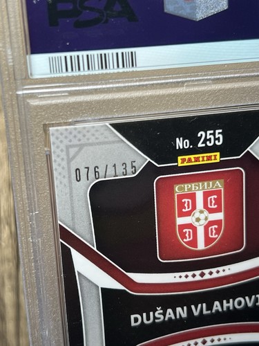 Dusan Vlahovic 2022 Prizm World Cup Qatar Choice Blue Scope #76/135 Serbia PSA 9 - Picture 15 of 20