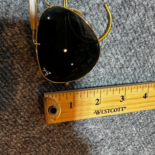 VINTAGE Rayban Sunglasses Mens Gold Frame Aviators Leather Case Made USA - Picture 6 of 17