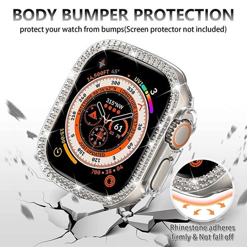 Diamond Case Bling Screen Protect Cover For Apple Watch Ultra 49mm Series 10/9/8 - Picture 5 of 26