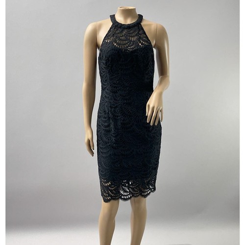 Lilly Pulitzer Kleid Damen 2 schwarz Kenna Spitzenmantel hoher Ausschnitt Cocktail neu mit Etikett