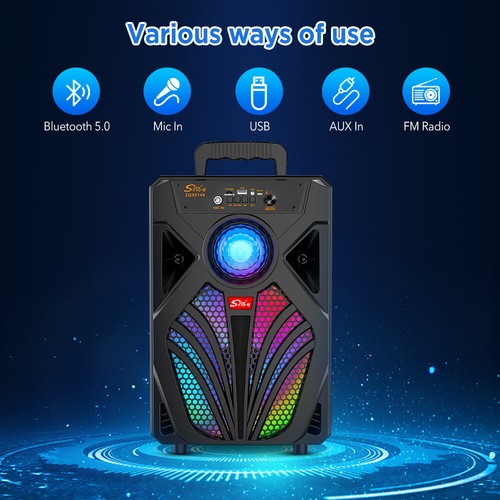 2000W Portable Wireless Bluetooth Speaker DJ Party Karaoke Stereo Subwoofer +Mic - Picture 5 of 9