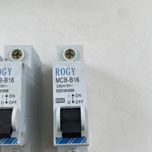 3 X B16 ROGY 16A MCB JOBLOT MCB-B16 415V BSEN60898 6000 - Picture 2 of 5