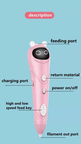 3D Pen, 3D Printing Pen for Kids 3D Drawing Printing Pencil Safe Low Temperature - Zdjęcie 4 z 7