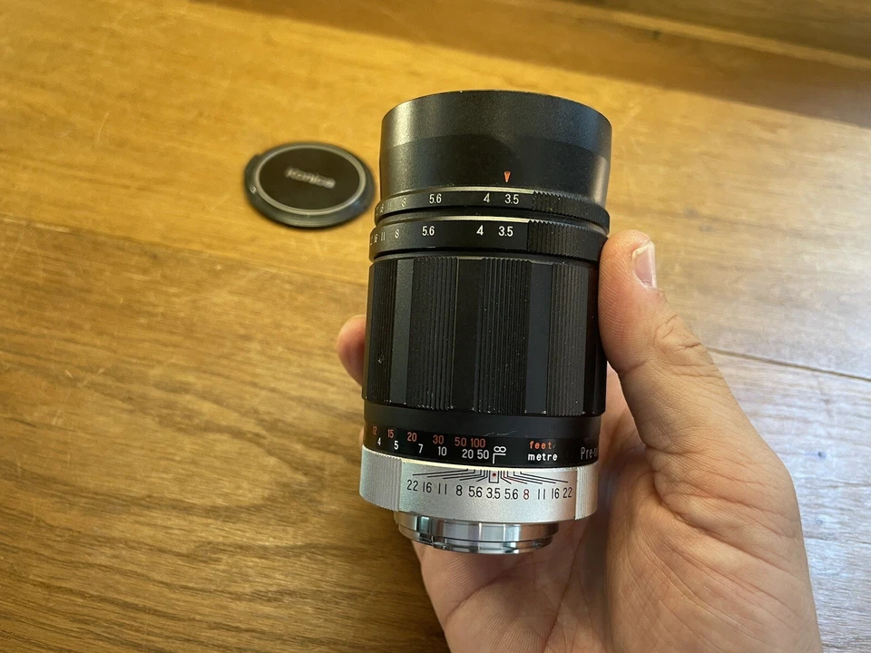 *Raro montaje Konica F: casi como nuevo ++* Lente Hexanon 135 mm F/3,5 para FP FS FM/JPN Foto 2 de 4
