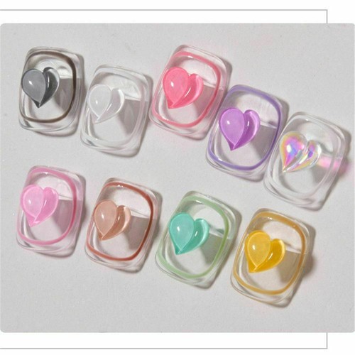10 Stck. Dekorationen 3D Pfirsich Nail Art Pailletten Liebe Herz Luxus Kristall Bohrer - Bild 5 von 19