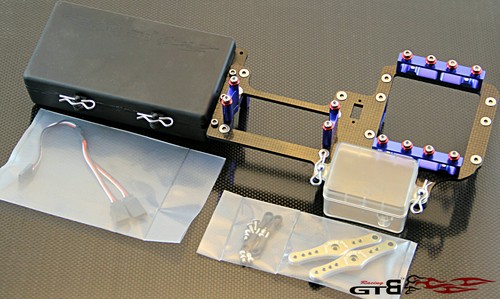 GTB Losi 5ive T Carbon Dual steering Servos conversion with Large Battery Box - Picture 5 of 6