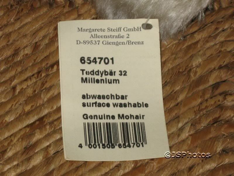 Steiff Danbury Mint UK 2000 Millennium White Mohair Bear 654701 Rare - Picture 3 of 10