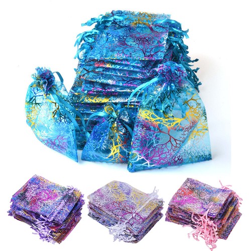 50/100/200 Sheer Coralline Organza Favor Gift Bags Jewelry Pouches Wedding Party - 第 1/13 張圖片