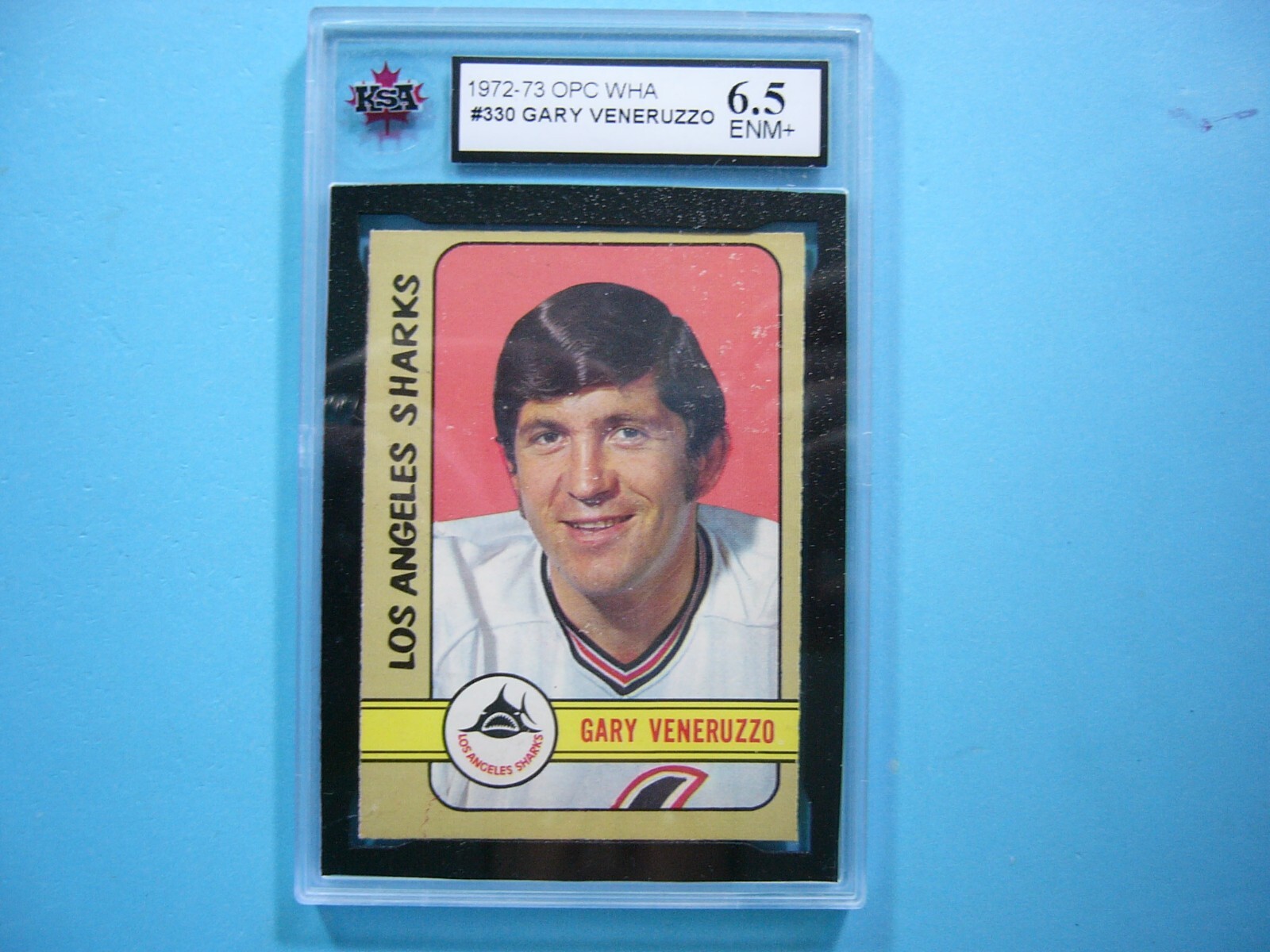 1972/73 O-PEE-CHEE WHA HOCKEY CARD #330 GARY VENERUZZO KSA 6.5 EX/NM+ SHARP+ OPC