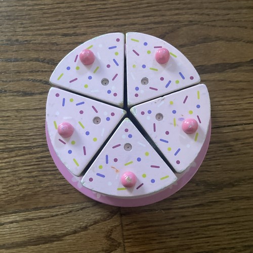 Wooden Cutting Birthday Cake Toys,Birthday Fake Cake Toy with 3 Candles - Picture 2 of 4