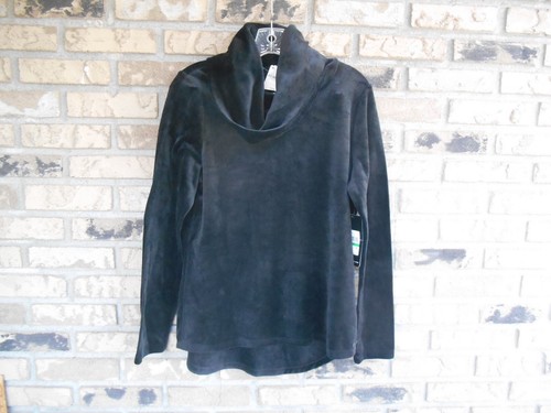 MARC NEW YORK COWL COLLAR LONG SLEEVE BLACK TOP WOMEN'S SIZE LARGE NEW WITH TAGS - Picture 1 of 22