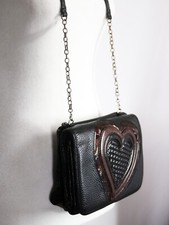 Gorgeous 1990s Vintage Brighton Crossbody Wallet Style Bag Black Pebbled Leather