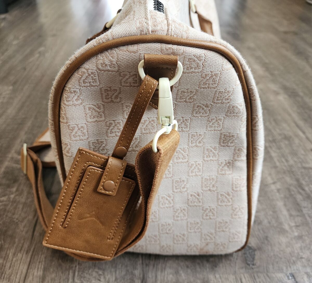 Nike Jordan Monogram Duffle Bag Luggage Beige Coconut Milk Nike Jordan Monogram Duffle Bag Luggage Beige Coconut Milk