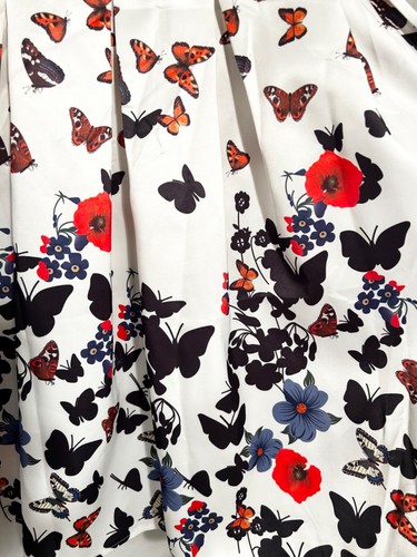 DAMENKLEID KLEIN ÄRMELLOS SCHWARZ WEISS MIT SCHMETTERLINGEN ELASTISCH HINTEN SEITLICH REISSVERSCHLUSS - Bild 3 von 7