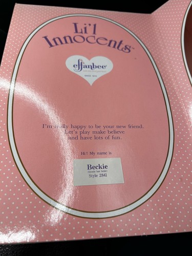 Vintage 1988 EFFANBEE Li’l Innocents 9” Doll "Beckie" Blond hair Bride New w Box - Bild 8 von 19
