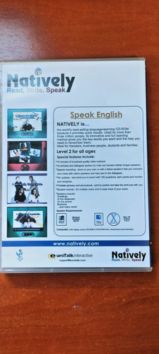 Natively Multimedia Language Learning Program Speak Level 2 CDRom Pc/Mac ENGLISH - 第 2/3 張圖片