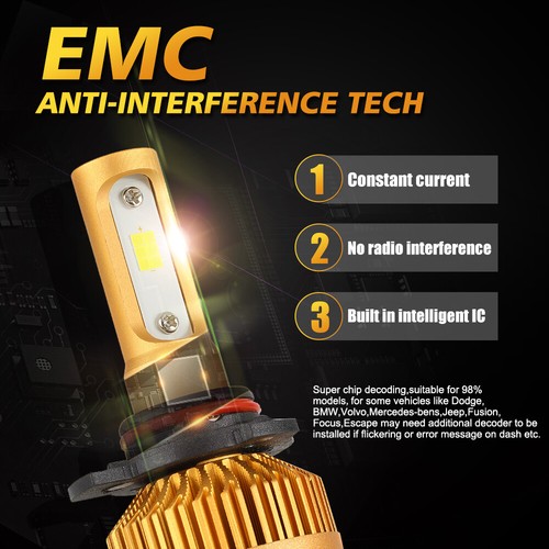 AUXBEAM 9005+9006+9006 6500K LED Headlight High Low Beam&Fog Light Combo Bulb S3 - Picture 11 of 12