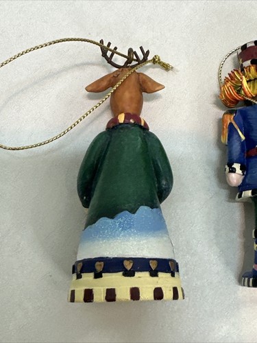 Folk Art Christmas Ornaments Handcrafted Polyresin 2.5"-3.5" Set of 5 Gift Boxed - Picture 11 of 16