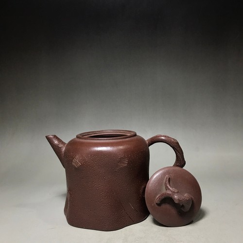 Chinesische Yixing Zisha Ton handgefertigte exquisite Teekanne (秦权凤鸣 底款:顾景舟) - Bild 2 von 9