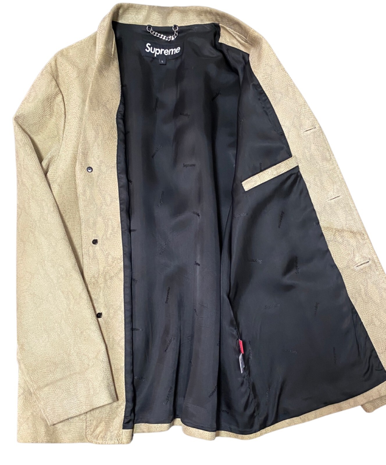 Supreme Car Coat Snakeskin Jacket Large 16SS | eBay
