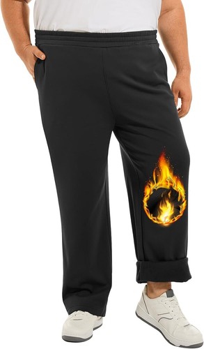 Big Mens Fleece Sweatpants 32" Inseam Water-Resistant 3X-Large Big, Black  - Picture 1 of 6