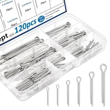 120pcs Cotter Pins 6-Sizes 304 Stainless Steel Cotter Pins Assortment Kit Hitch