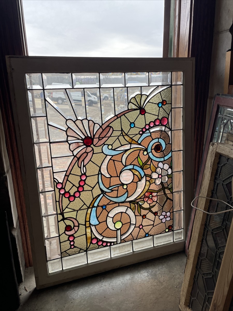SG4209 antique jeweled Beveled and stained glass window