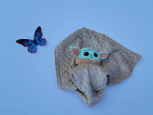 Manta de seguridad de felpa Lovey Star Wars Grogu niño Squishmallow, estampado de algodón, - Imagen 3 de 7