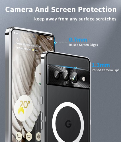 Google Pixel 7/Pixel 7 Pro Shockproof Luxury Magsafe Metal Slim Clear Case Cover - Picture 13 of 30