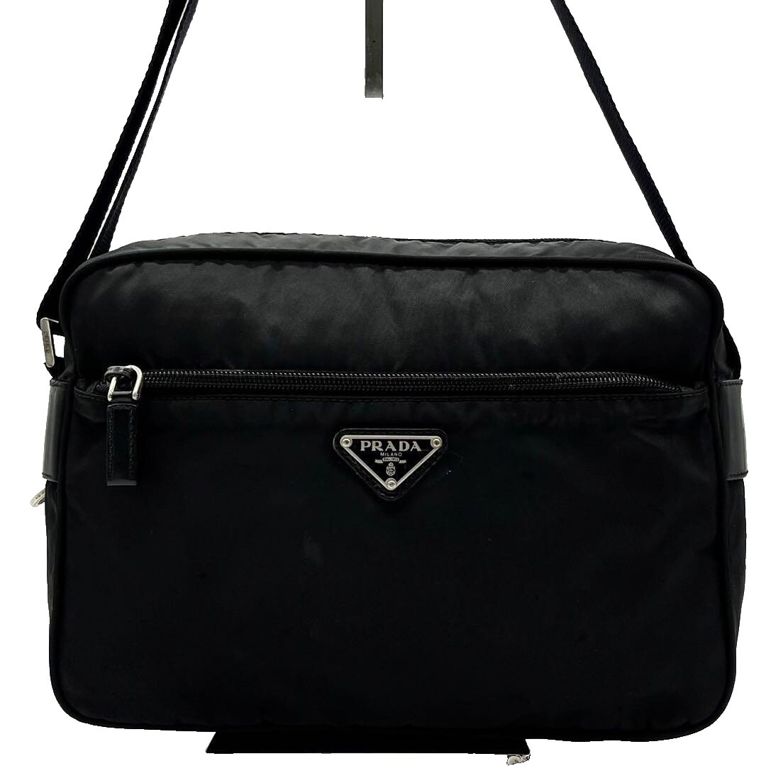 美品✨ プラダ VELA メッセンジャーバッグ 三角ロゴ Gカード付 ブラウン Prada vela sport shoulder - Gem