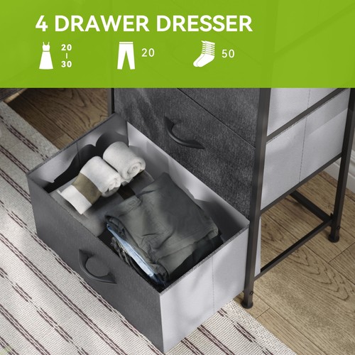 Dextrus Chest 4 Drawers Bedside Dresser Furniture Organizer for Bedroom Office - Picture 4 of 5