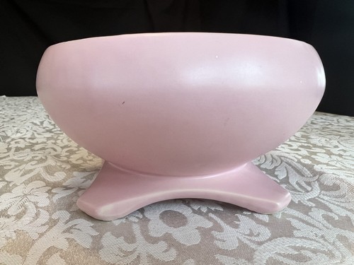 Vintage McCoy Springwood Matte Pink Dogwood White Flower Vase Planter USA - Picture 4 of 24