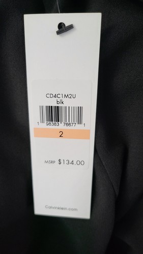 NEW CALVIN KLEIN WOMEN'S SLEEVELESS PLEATED CHEST BLACK SHEATH DRESS SIZE 2 - Picture 4 of 4