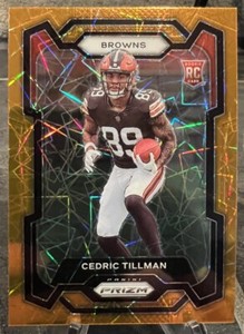 2023 Panini Prizm Cedric Tillman Cleveland Browns Orange Lazer Prizm RC #321