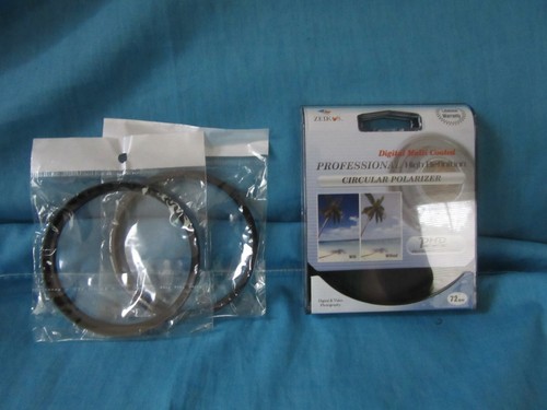 72mm Zeikos Brand CPL +77-72mm/72-77mm Step Rings NEW