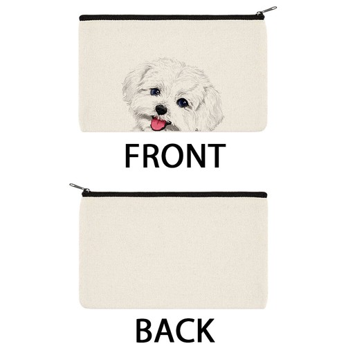 Hund Katze Canvas Kosmetik Make-up Reißverschluss Tasche Etui Federmäppchen für Frauen, Mädchen - Bild 116 von 220