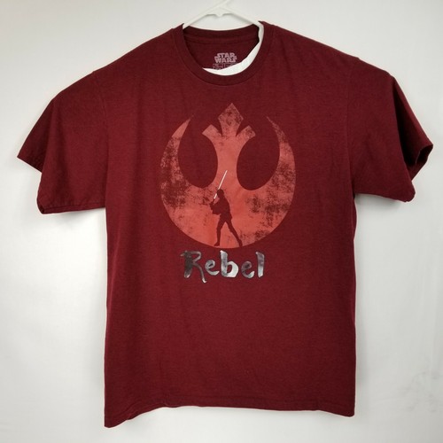 Star Wars Rebel Alliance Symbol Men's Size XL Burgundy 100% Cotton T-Shirt - Picture 4 of 6