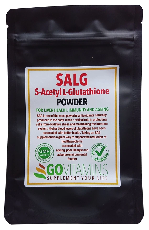 GOVITAMINS S-Acetil L-Glutatione POLVERE (FORMA NON RIDOTTA) - FEGATO SANO E INVECCHIAMENTO 98,77%