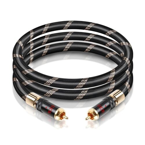 Braided Digital Coaxial RCA Cable with Self-Locking Connectors - 3m Length - Picture 3 of 8