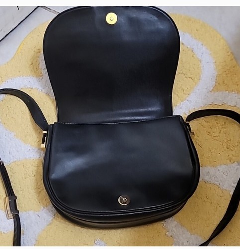 Givenchy Paris Crossbody Bag Vintage Black Leather Gold Silver Tone Hardware - Picture 4 of 10