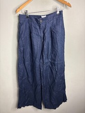 H by Halston Blue 100% Linen Wide Leg Pants Women’s Size 8 6395