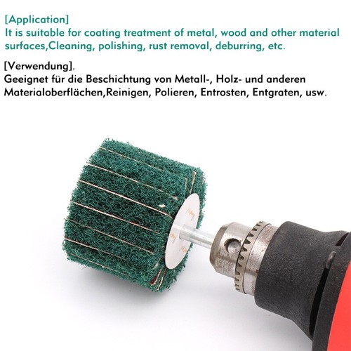 Non-woven Flap Polishing Buffing Wheel Nylon Scouring Abrasive Disc 1/4" Shank - Picture 4 of 9