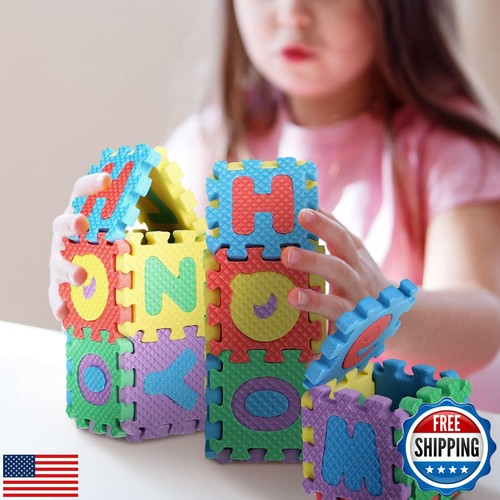 36 PCS Foam Play Mat 2 x 2 Inch Interlocking Alphabet and Numbers Mini ABC Ma - Picture 3 of 5