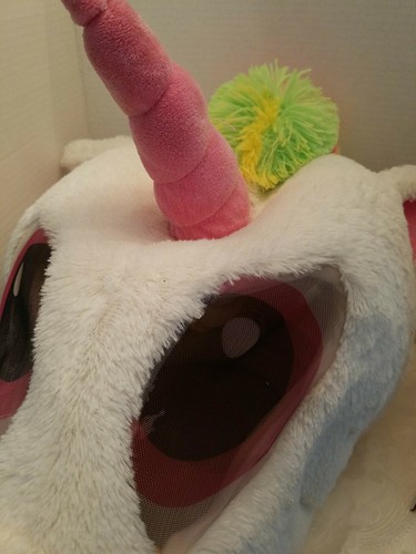 DAN DEE UNICORN PINK HORN RAINBOW MANE MASCOT OVERSIZED MASK COSPLAY PLUSH HEAD - Picture 3 of 7