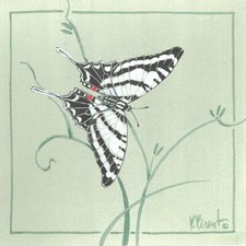 Ceramic Backsplash Tile Mural Butterfly Kitchen/Bathroom - Zebra Swallowtail