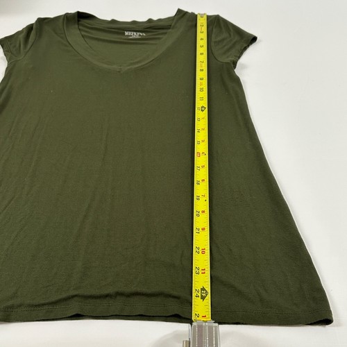 Merona Women T-shirt Green Solid V-neck size XS - Picture 4 of 8